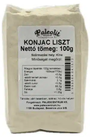 Paleolit Konjac liszt 100g 120-200 mesh glükomannán tartalom min 90%