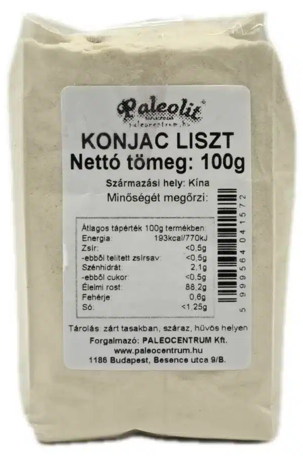 Paleolit Konjac liszt 100g 120-200 mesh glükomannán tartalom min 90%
